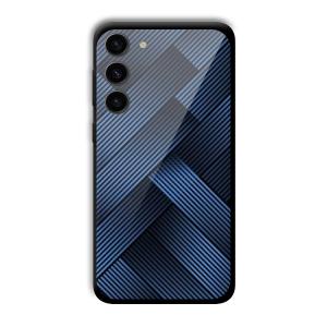 Blue Criss Cross Customized Printed Glass Back Cover for Samsung