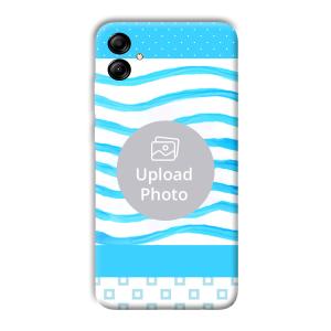 Blue Wavy Design Customized Printed Back Cover for Samsung Galaxy A04e