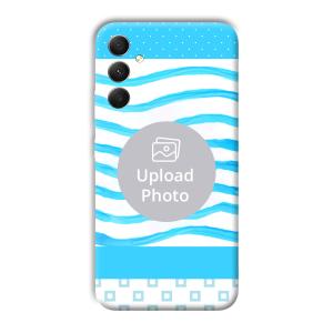 Blue Wavy Design Customized Printed Back Cover for Samsung Galaxy A34 5G