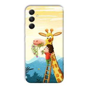 Giraffe & The Boy Phone Customized Printed Back Cover for Samsung Galaxy A34 5G