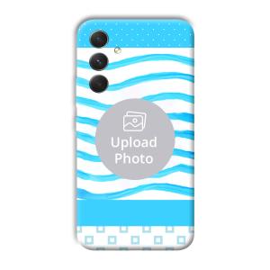 Blue Wavy Design Customized Printed Back Cover for Samsung Galaxy A54 5G