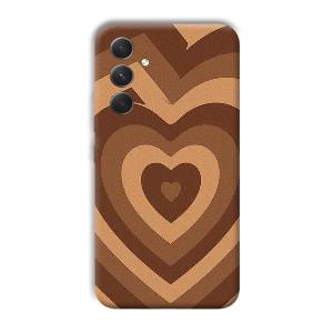 Brown Hearts Phone Customized Printed Back Cover for Samsung Galaxy A54 5G