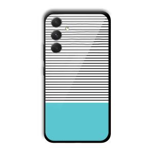 Cyan Stripes Customized Printed Glass Back Cover for Samsung Galaxy A54 5G