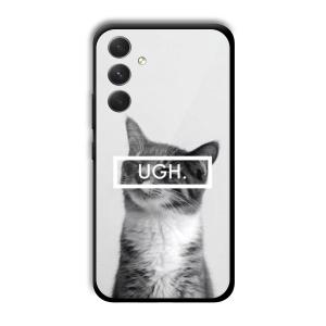UGH Irritated Cat Customized Printed Glass Back Cover for Samsung Galaxy A54 5G