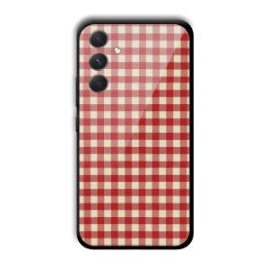 Red Checks Customized Printed Glass Back Cover for Samsung Galaxy A54 5G