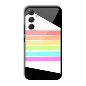 Colorful Stripes Customized Printed Glass Back Cover for Samsung Galaxy A54 5G