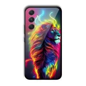 Neon Lion Customized Printed Glass Back Cover for Samsung Galaxy A54 5G
