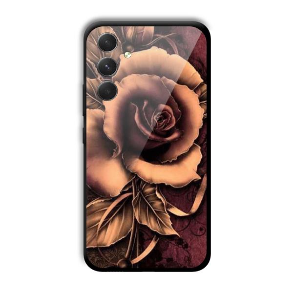Brown Rose Customized Printed Glass Back Cover for Samsung Galaxy A54 5G