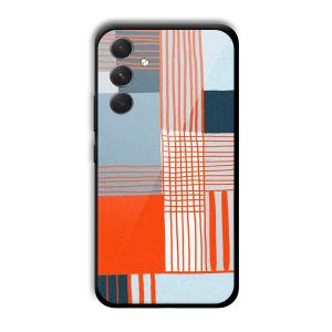Orange Stripes Customized Printed Glass Back Cover for Samsung Galaxy A54 5G