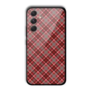 Red Checks Customized Printed Glass Back Cover for Samsung Galaxy A54 5G
