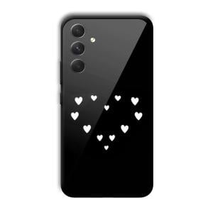 Little White Hearts Customized Printed Glass Back Cover for Samsung Galaxy A54 5G