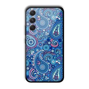 Blue Pattern Customized Printed Glass Back Cover for Samsung Galaxy A54 5G