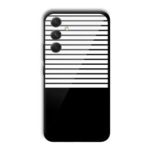 White and Black Stripes Customized Printed Glass Back Cover for Samsung Galaxy A54 5G