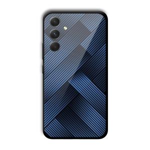 Blue Criss Cross Customized Printed Glass Back Cover for Samsung Galaxy A54 5G