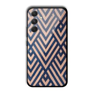 Gold and Blue Customized Printed Glass Back Cover for Samsung Galaxy A54 5G