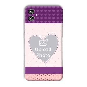 Purple Hearts Customized Printed Back Cover for Samsung Galaxy F04
