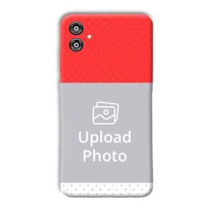 Red White Customized Printed Back Cover for Samsung Galaxy F04