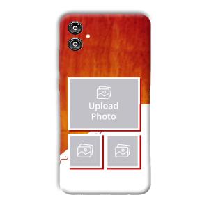 Red White Background Customized Printed Back Cover for Samsung Galaxy F04
