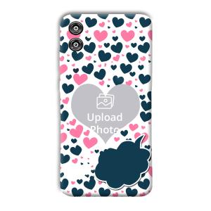 Blue & Pink Hearts Customized Printed Back Cover for Samsung Galaxy F04