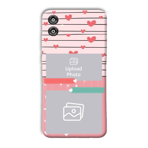 Pink Hearts Customized Printed Back Cover for Samsung Galaxy F04