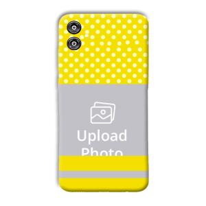 White & Yellow Customized Printed Back Cover for Samsung Galaxy F04