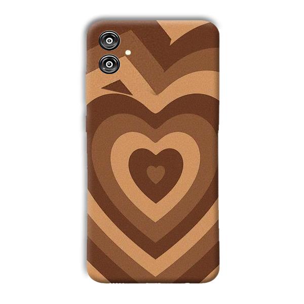 Brown Hearts Phone Customized Printed Back Cover for Samsung Galaxy F04