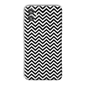Black White Zig Zag Phone Customized Printed Back Cover for Samsung Galaxy F04