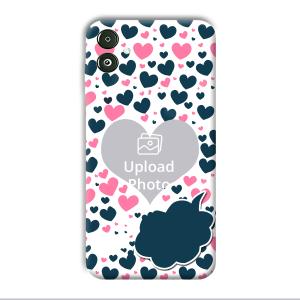 Blue & Pink Hearts Customized Printed Back Cover for Samsung Galaxy F14 5G