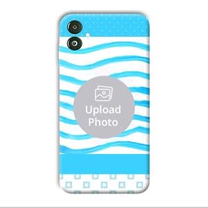 Blue Wavy Design Customized Printed Back Cover for Samsung Galaxy F14 5G