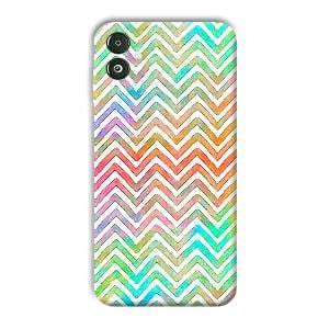 White Zig Zag Pattern Phone Customized Printed Back Cover for Samsung Galaxy F14 5G