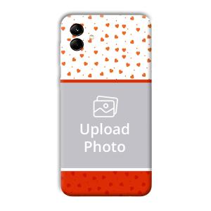 Orange Hearts Customized Printed Back Cover for Samsung Galaxy M04