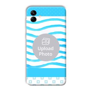 Blue Wavy Design Customized Printed Back Cover for Samsung Galaxy M04