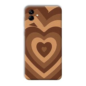 Brown Hearts Phone Customized Printed Back Cover for Samsung Galaxy M04