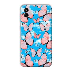 Pink Butterflies Phone Customized Printed Back Cover for Samsung Galaxy M04