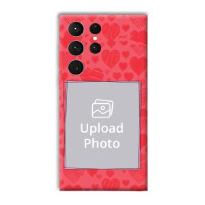 Red Hearts Customized Printed Back Cover for Samsung Galaxy S23 Ultra
