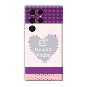 Purple Hearts Customized Printed Back Cover for Samsung Galaxy S23 Ultra