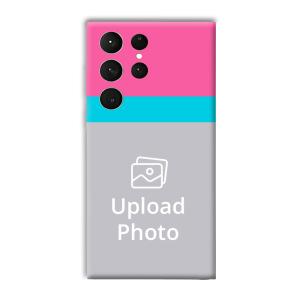 Pink & Sky Blue Customized Printed Back Cover for Samsung Galaxy S23 Ultra