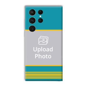 Yellow Blue Design Customized Printed Back Cover for Samsung Galaxy S23 Ultra