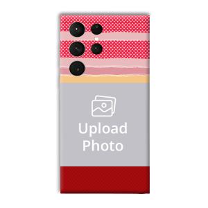 Red Pink Design Customized Printed Back Cover for Samsung Galaxy S23 Ultra