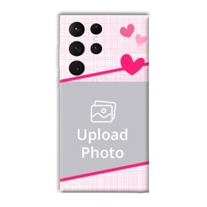 Pink Check Customized Printed Back Cover for Samsung Galaxy S23 Ultra