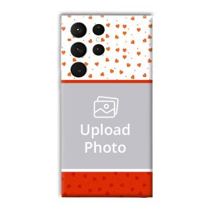 Orange Hearts Customized Printed Back Cover for Samsung Galaxy S23 Ultra