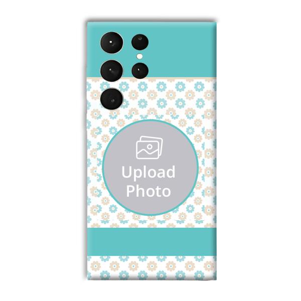Blue Flowers Customized Printed Back Cover for Samsung Galaxy S23 Ultra