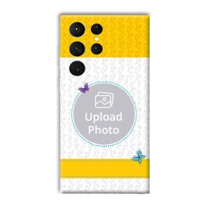 Butterflies & Yellow Customized Printed Back Cover for Samsung Galaxy S23 Ultra