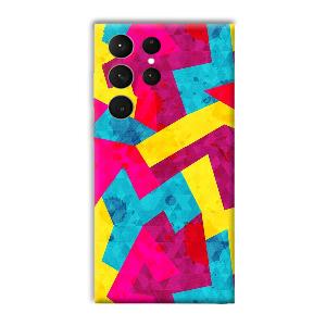 Pink Yellow Pattern Phone Customized Printed Back Cover for Samsung Galaxy S23 Ultra