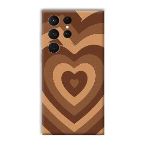 Brown Hearts Phone Customized Printed Back Cover for Samsung Galaxy S23 Ultra