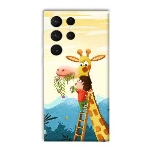 Giraffe & The Boy Phone Customized Printed Back Cover for Samsung Galaxy S23 Ultra