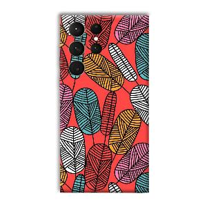 Lines and Leaves Phone Customized Printed Back Cover for Samsung Galaxy S23 Ultra