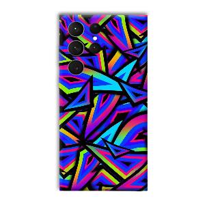 Blue Triangles Phone Customized Printed Back Cover for Samsung Galaxy S23 Ultra