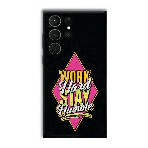 Work Hard Quote Phone Customized Printed Back Cover for Samsung Galaxy S23 Ultra