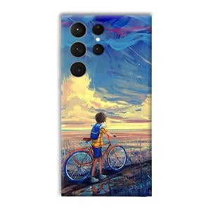 Boy & Sunset Phone Customized Printed Back Cover for Samsung Galaxy S23 Ultra